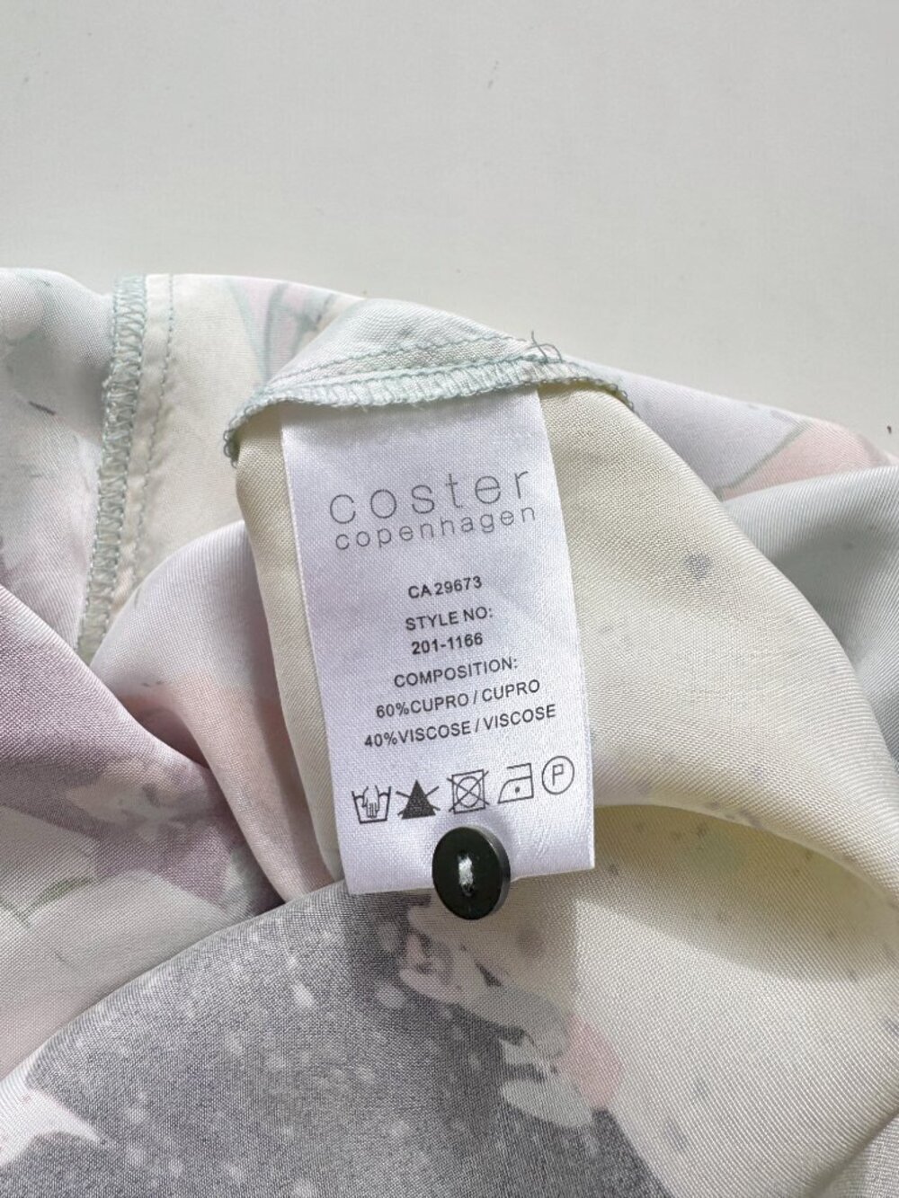COSTER COPENHAGEN Flamingo Flower Cupro Twill Button Down Tunic Shirt, Size 36/S - Picture 13 of 14